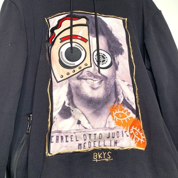 Pablo Escobar Medellín Cartel BKYS Men's Hoodie Sweatshirt Black Pullover Medium - Picture 8 of 11